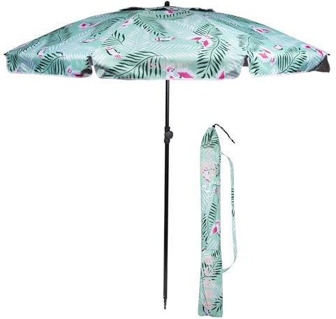 Isotoner Ombrellone da spiaggia ultra resistente anti vento e anti uv upf50+,