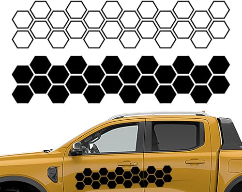 Autoaufkleber mit Wabenmuster, Wabenaufkleber für Autos | Hexagon-Muster Autoaufkleber – Coole Autoaufkleber, wasserfeste Aufkleber,