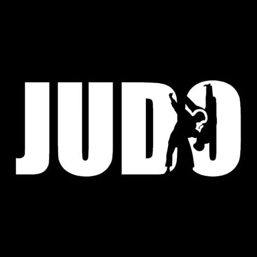 JIFENLI Autoaufkleber 18,8 cm * 8 cm Judo Sport Wrestling Kämpfer Mode Vinyl Aufkleber Aufkleber Auto-Styling Schwarz/Silber