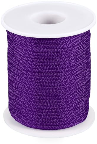 PATIKIL 2mm x 100feet Nylon String for Bracelets Braided Nylon Cord Nylon Thread for Wind Chime Beading Necklaces Blinds DIY Craft Jewelry Making, Purple