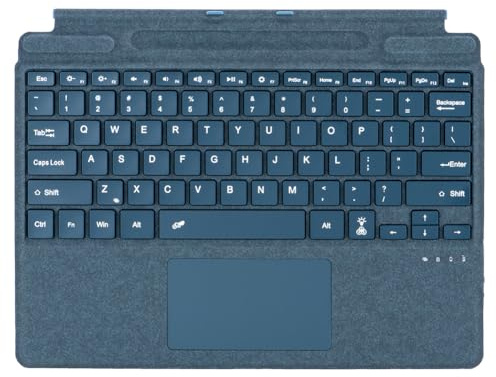 LYEAA Tastiera Bluetooth retroilluminata a 7 colori per Surface Pro 8/9/X/10/11 con custodia in pelle con tastiera di ricarica di tipo C