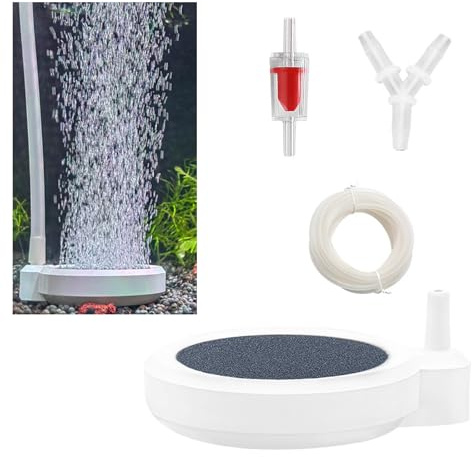 MIPIACE Piedra de Aire para Acuario Burbujeador para Acuarios con Válvulas Antirretorno Conexiones en Forma de Y,Manguera de Aire de 2 m para Ventilación de Oxígeno Disuelto de Accesorios de Acuario