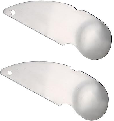 Cabilock 2 Juegos Cuchara De Kiwi Embudo Gubia Dispensador Vara Pelador De Limón Cucharadas De Kiwi Cucharas De Portátiles Pelador De s Acero Inoxidable Silver 2 Piezas * 2