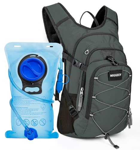 MIGGEEY Hydration Rucksack 18L mit Trinkblase 3L, große Lagerung Wandern Daypack für Männer Frauen, Fahrradrucksack, Laufrucksack Trinkrucksack, Wasserdicht Sportrucksack Hydration Rucksack