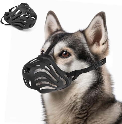 Munkorg hund silikon korg munkorg medelstora hundar munkorg andningsbar hundmunkorg hundmussel för hundar från 20–30 kg (L)