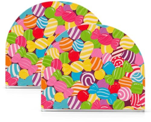 Colorful Cartoon Candy Food Acrylic Easter Napkin Holders for Table, Kitchen freestanding Square Napkin Dispenser Home Decor
