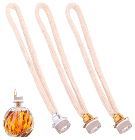 3pcs Fragrance Oil Lamp Wick, Braided Replacement Oil Lamp Wicks Catalytic Burner Air Control for Diffuser Aromatherapy Home Decoration (Gold, Silver)