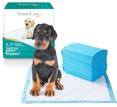 Beauty Case Pet Tappetini Igienici per Cani 60x60cm - 30x Traversine Cani e Gatti per Addestramento Cuccioli - Monouso, Super Assorbenti, Antiodore - Assorbenza 4/5