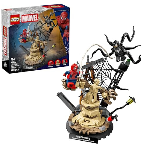 LEGO | Marvel Epic Battle: Spider-Man vs. Sandman - Superhero Toy w/ 3 Minifigures incl. Venom, and a Construction Site - Gift for 9+ Year Old Boys & Movie Fans - 76334