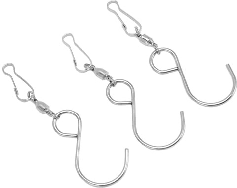 SUNGOOYUE Windspinner-S-Haken-Clips, Edelstahl, Dual-Clamp/Holder-Aufhänger für Pflanzen, 20 Stück, um 360 Grad Drehbare S-Haken Zum Aufhängen von Windspinnern (Silver)