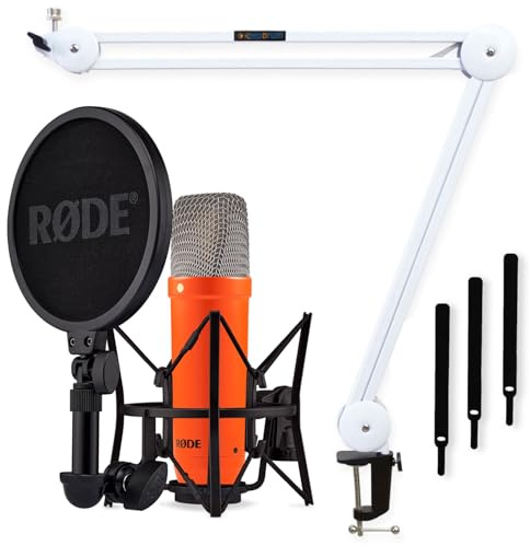 Rode NT1 Signature - Micrófono de estudio con brazo articulado, color naranja