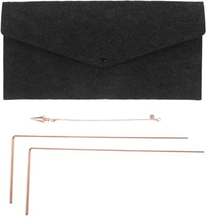 Hemobllo Baguette de Sourcier en Laiton Massif 3 Pièces Kit Pendule de Radiesthésie avec Paquet en Feutre pour Chasse aux Fantômes, Détection D’Eau, Recherche D’Or et Exploration