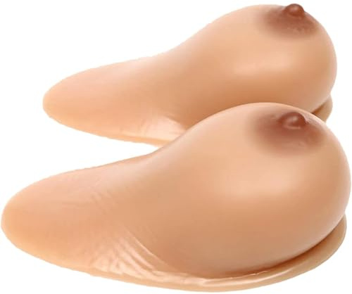 Självhäftande Silikonbröstproteser Med Långa Droppar, 1 Par Lösbröst-BH-inlägg(Suntan,EE Cup (1600g/Pair))