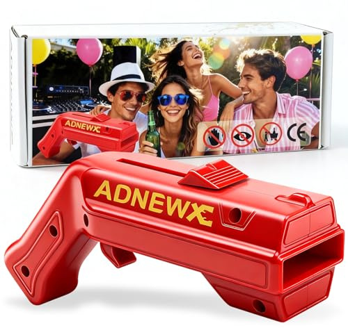 ADNEWX Ouvre-bouteilles de Bière, Décapsuleurs Pistolet Rouge | Style Mécha Ouvre Bouteille Cap Gun de Tireur de Lanceur Drôle pour Bar Fête Cadeau Homme Original, Jeux de Capsules