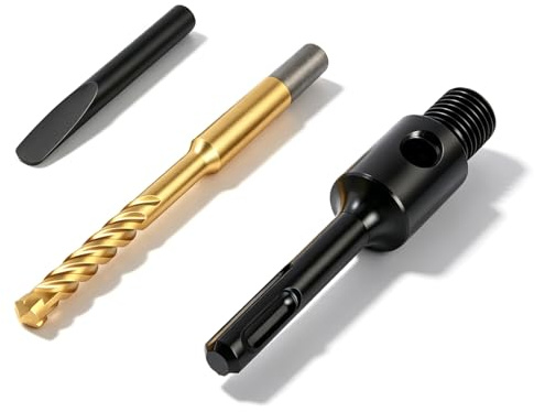 Adattatore SDS-Plus M16 con attacco SDS Plus con punta di centraggio e cuneo di espulsione per corona di trapano, trapano a lattina, trapano con filettatura M16