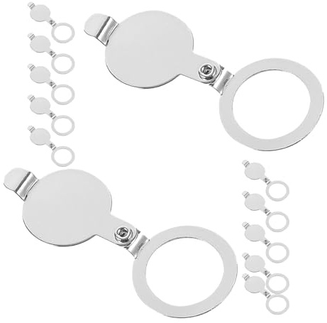 GETAJGHSD 12pcs Copper Peephole Cover Replacement for Door Viewer with Privacy Protection and Sturdy Construction, Round Silver Covers Suitable for Apartment and Private Homes