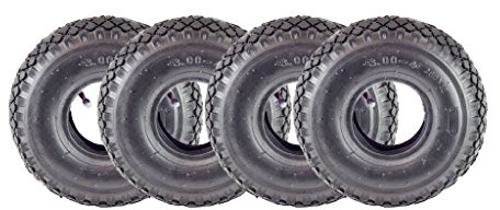 4 x HSM Set Sackkarren Schlauch Sackkarrenrad Ersatz Rad Reifen Luftrad mit Mantel 3.00-4/300-4