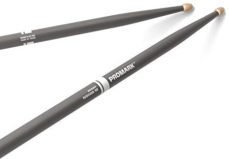 Promark Paire de baguettes américaines Rebound 5B en noyer blanc avec pointe en forme de gland, gris, paire unique