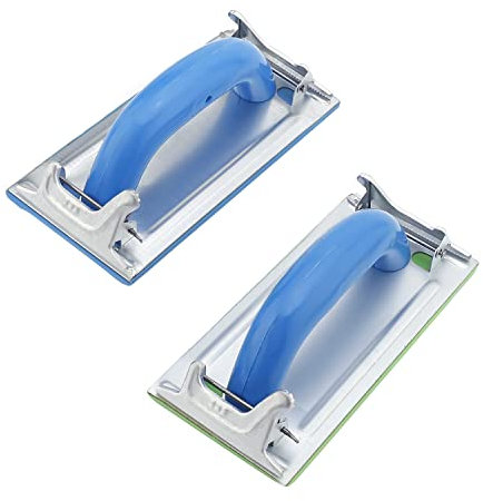 Utoolmart Sander Block Sandpaper Sheet Holder Hand Tool with Plastic Handle for Sanding Grinding Polishing Random Color 2pcs