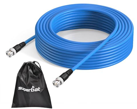 Superbat Cavo SDI 3G/6G/12G BNC 75 Ohm Maschio a Maschio Belden 1694A 23m | Doppia Schermatura, Placcato Oro, Sovrastampato, 18AWG, 4K UHD/8K, 1 Pezzo, per Blackmagic, Telecamere, Convertitori, Monitor