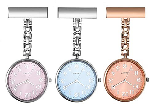 Avaner Reloj de Bolsillo para Enfermera, con números Grandes, para Colgar en la Solapa, analógico, de Cuarzo