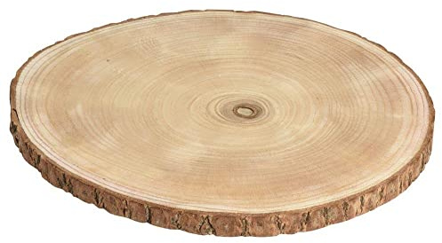 Vilde Holzscheibe Serviertablett Servierbrett Untersetzer für 35x2 cm | Teller dekorativ mit Rinde