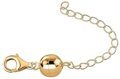 SHOP LC Magnetverschluss-Kettenverlängerung für Damen, 925 Silber, Roségold & Gold, Armband- und Halskettenverbinder