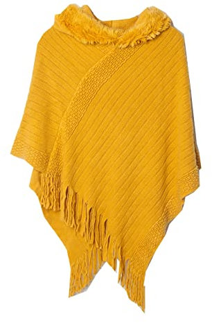 Whoiy Schal Gelb, Tuch Damen Winter Kapuzenschal 70X70cm Warmer Übergroßer Winterschal-Poncho