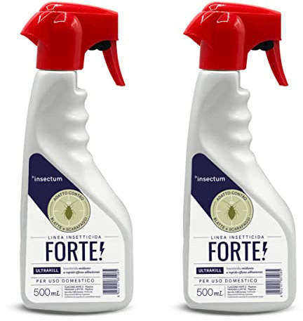 Spray blatte disinfestazione casa 2x500 ml - Coppia spray Anti scarafaggi e anti blatte a effetto abbattente - 2 bottiglie - Insetticida multinsetto antiscarafaggio e blatta
