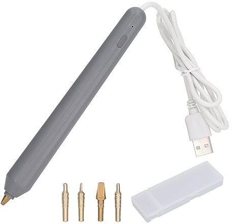Heißfolienstift Heißfolien-Prägestempelstift USB-Heißfolienstift Scrapbooking-Zeichenstift mit 4 Heizstiftspitzen für Kartenherstellung Basteln Scrapbooking Zeichenstift