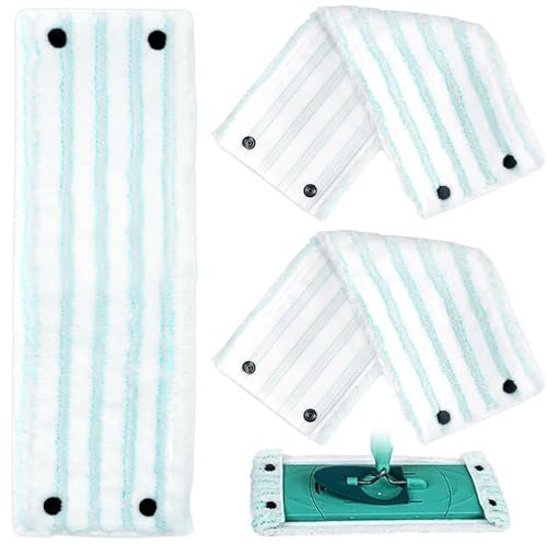 Mikrofaser Wischmopp Wischbezug, 3 Stück Wischbezug Clean, Bodenwischer Bezug mit Click, Bodenwischer Ersatzbezug, Starke Dekontamination, Bodenwischer Ersatzzubehör für Alle Bodenarten, 42x15cm