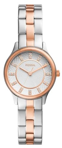 Fossil Damen Analog Quarz Uhr mit Edelstahl Armband BQ3915