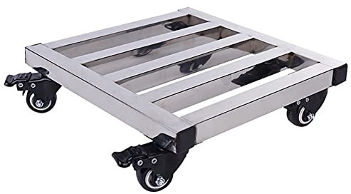 KHYTEBV Blumentopf-Caddy aus Metall mit Rollenden Rädern Robuster quadratischer Pflanzen-Caddy aus Eisen mit 360° feststellbaren Lenkrollen, beweglicher Pflanzen-Caddy