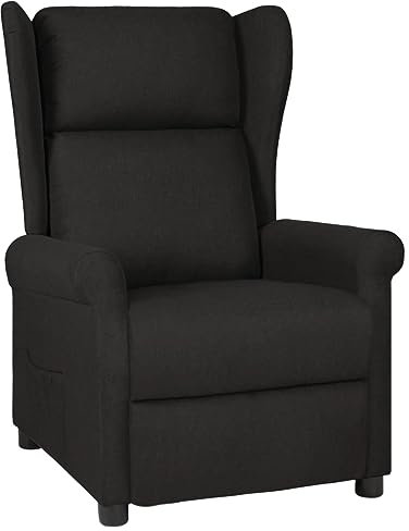 vidaXL Relaxsessel, Sessel mit Liegefunktion, Fernsehsessel Verstellbare Rückenlehne, Liegesessel Ruhesessel Polstersessel, Schwarz Stoff