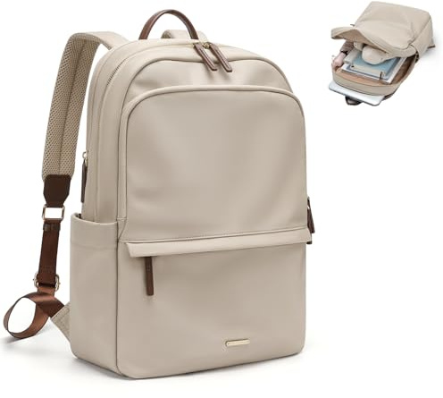 GOLF SUPAGS Laptop Rucksack für Damen Casual Daypack für Arbeit Reisen College Schulrucksack Handtasche für 14 Zoll Laptop (Aprikose)