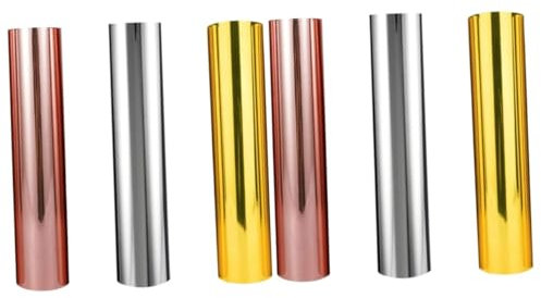 HOODANCOS 6pcs Glossy Metallic Self-Adhesive Vinyl Sheets for Craft Projects Safe Material for Use Compatible All Craft Cutters