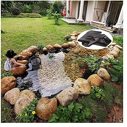 Schwarze HDPE-Teichfolie für kleine Teiche, Bachläufe, Springbrunnen und Wassergärten, vorgeformte Folie mit 0,3 mm Dicke, 3 x 10 m