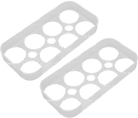 Kuuleyn 2 pièces Porte-Oeufs 8 Grilles Réfrigérateur Plateau à Oeufs Fentes Indépendantes Porte-Oeufs Transparent Récipient à Oeufs Porte-Oeufs pour Réfrigérateur