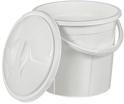 Best House | Water Bucket | 10 Litres | White | 1 Pc | Bucket with Lid & Carry Handle | Multipurpose Storage Container for Kitchen Garden Cleaning Water Animal Bird Feed Storage Buckets (Pack of 1)