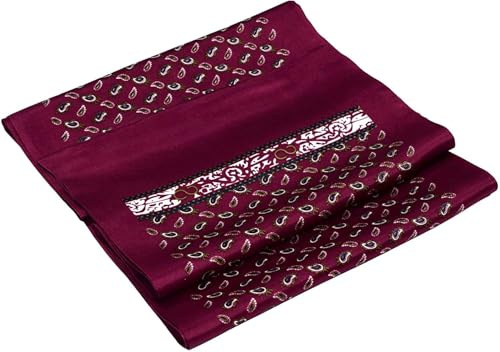 UK_Stone herr 100 % ren silkesscarf vintage klassiskt mönster dubbelskikt tryckt, #14 vinröd, en storlek