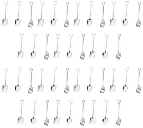 Kznifmk 42 Piezas Pala Cuchara Cuchara de Té de Acero Inoxidable Cuchara de Café Helado Postre Cuchara Vajilla Cuchillo Tenedor Cuchara, B