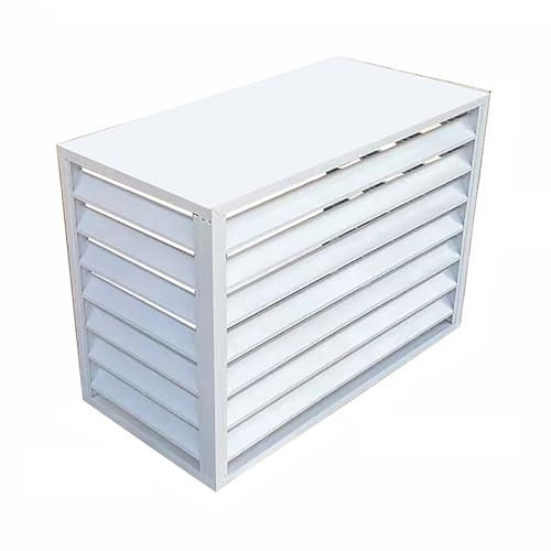 Outdoor Air Conditioner Cover - Metal AC Unit Cover for Privacy & Noise Reduction, 4-Sided Design, Weatherproof Fence Cover for 2-3 Ton Units - Finish