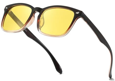 Myiaur Nachtfahrbrille für Damen Polarisierte Gelbgläser mit Blendschutz Nachtsichtbrille Ideal für Regen & Nebel Elegantes Damendesign