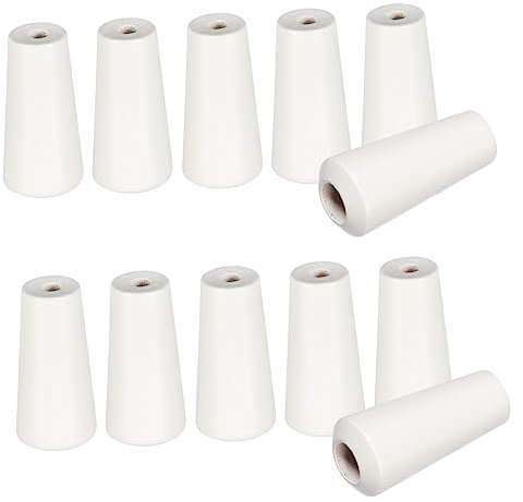 INOOMP Wooden Blind Cord Knobs and Pull Ends Set 12pcs, Ivory Wood Pendant Tassels for Window Blinds, Bamboo Curtain Accessories for Home and Office