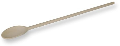 KERAZO Cuillère longue en bois de hêtre – 60/80/100 cm – Ovale ou ronde – Cuillère de cuisine extra longue pour remuer – Idéal pour goulache, four néerlandais, conserve, cuisson au feu, gastronomie