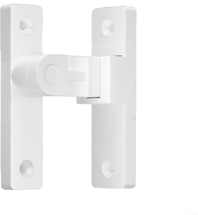 Pumixiy Verrou de porte coulissante à 90 degrés en alliage de zinc avec boucle de porte de salle de bain avec installation facile, plusieurs couleurs (blanc)