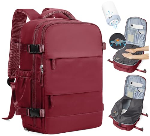 SZLX Sac à Dos Sous Vide Bagage à Main Pour Femmes, Sac à Dos Airbag Avec Système De Vide Pour Le Voyage, Ryanair Travel Ruscksack Taille Cabine Avec Pompe étanche Valise Sous Vide Pour Homme