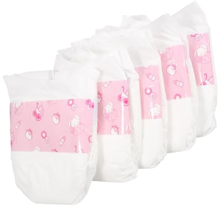 UKCOCO Pañales Reutilizables para Muñecas Tamaño 30 Cm Material Papel Seguro para Muñecas Reborn y Juguetes Accesorios De Juego Infantiles Pack De 5 Unidades