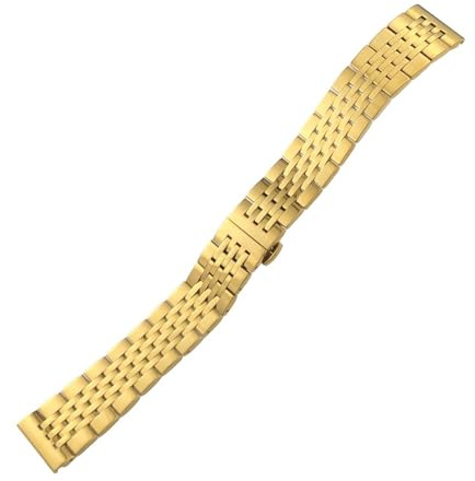 TLCBAZCF Gebogenes Metallarmband 12 13 14 15 16 17 18 19 20 mm, kompatibel mit Tissot Oris, kompatibel mit TAG HEUER, Edelstahl-Uhrenarmband 21 22 23 24 mm(Beige,18mm)