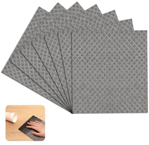 YPLANGENT Swedish Dishcloth 7er Set Wiederverwendbare Spültücher aus Baumwolle & Holzfasern, saugstarke Spüllappen waschbar Grau Schwammtücher für Küche, Abwaschlappen kompostierbar & plastikfrei